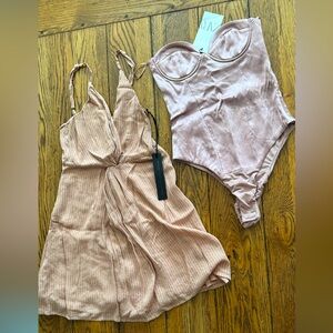 Bundle of
2: brand new with tags mini dress XXS and bodysuit XS